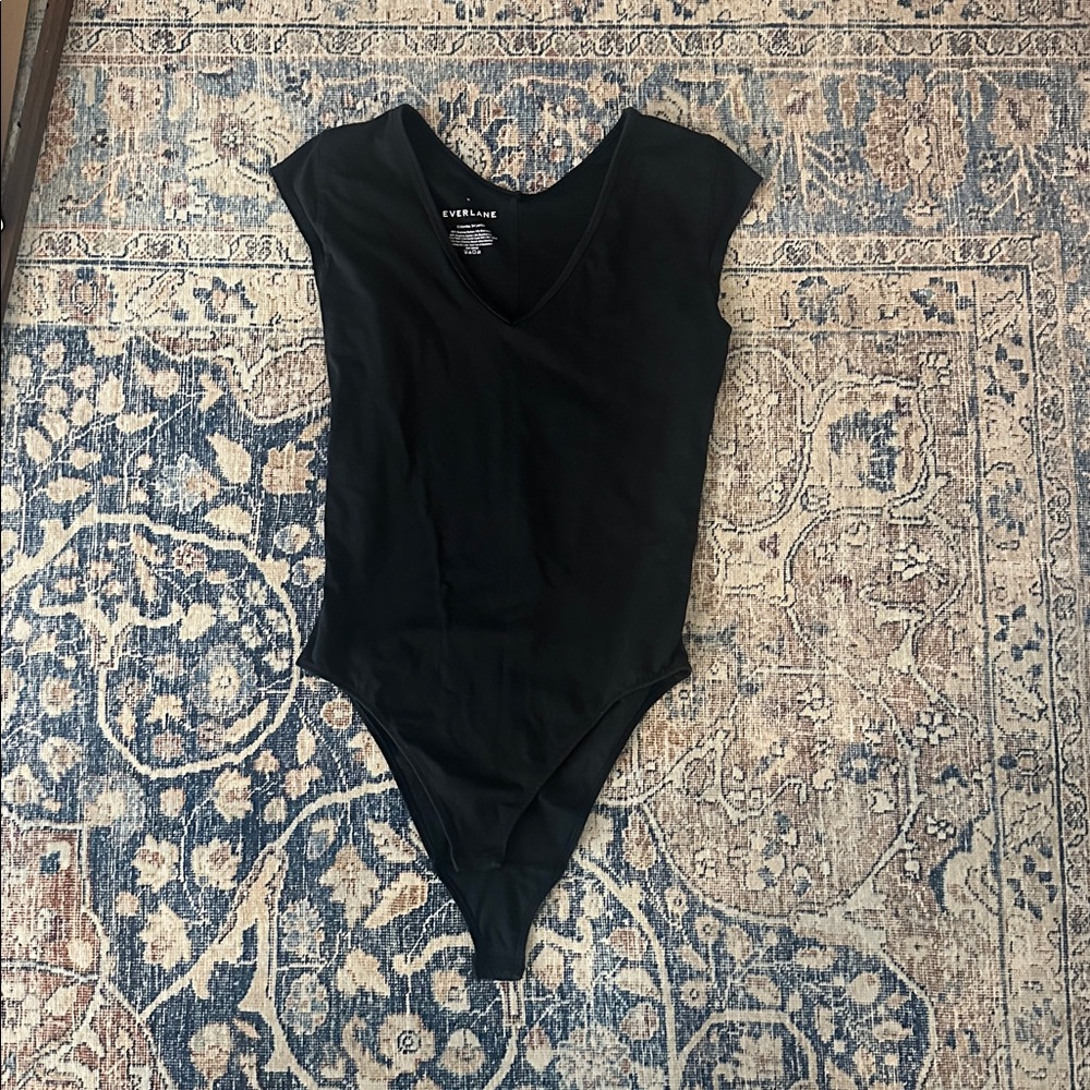 Everlane Classic Black V-Neck Bodysuit